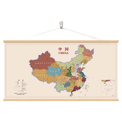 世界中国地图挂画办公室装饰画