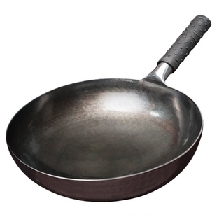 正品章丘手工铁锅炒菜锅老式家用纯正熟铁炒锅不粘锅无涂层已开锅