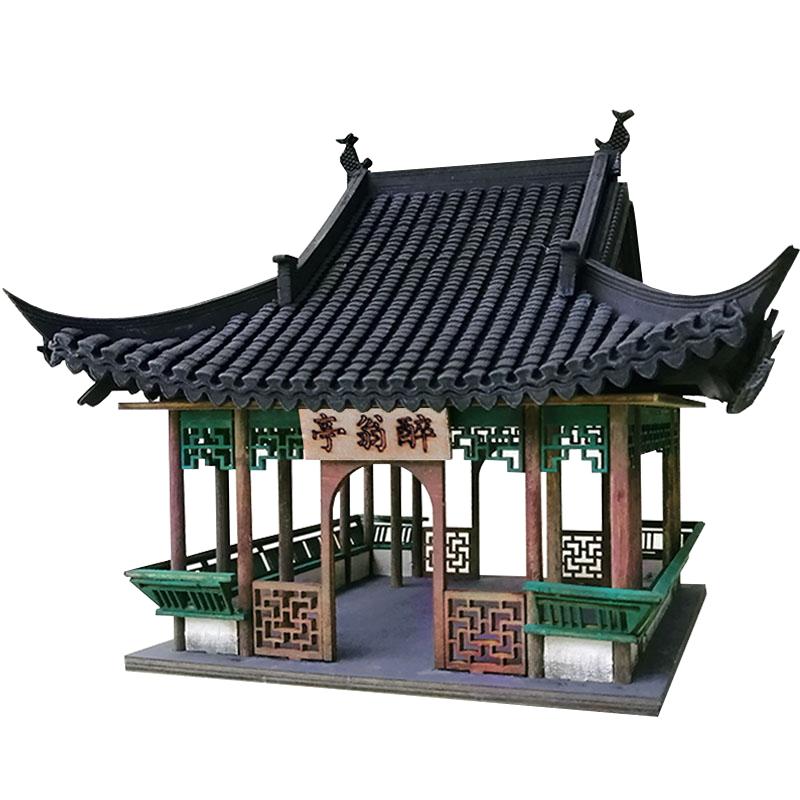 diy手工拼装制作中国风古建筑