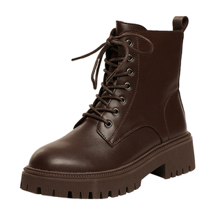 小码马丁靴女313233粗跟2022年新款春秋季33码34英伦风短靴女厚底