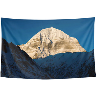 西藏阿里神山冈仁波齐山峰须弥山周边写真背景墙布海报挂布挂毯画