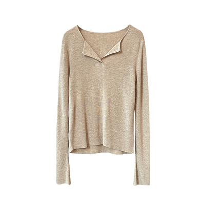 超细羊毛v领长袖针织衫女秋