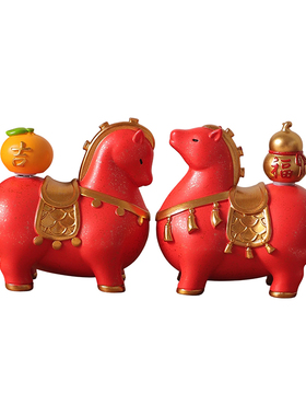 马上发财一对摆件马年吉祥物