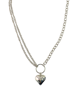 爱心吊坠项链女长款毛衣链