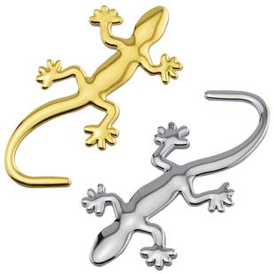 金属壁虎车贴创意尾标装饰3D贴后小汽车尾部用品饰品车标车尾贴纸