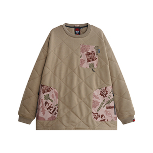 朱铁雄 X HEA联名立体绗棉菱格纹理套头棉衣男女情侣国潮保暖棉服