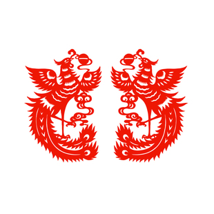 凤凰窗花剪纸凤静电贴纸结婚窗贴婚房装饰客厅玻璃门贴水贴双面红