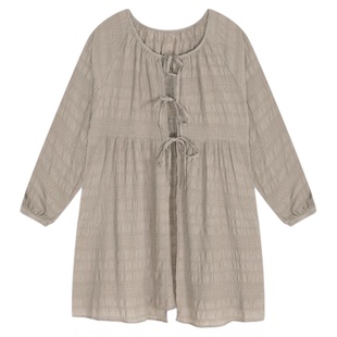 niko and ... 连衣裙女2026春季新款慵懒系带束腰连衣裙580051