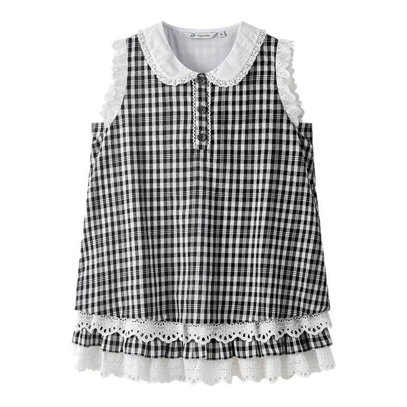 东京岁时记jk背心裙百搭学院风格子花边背心连衣裙女夏甜美小个子