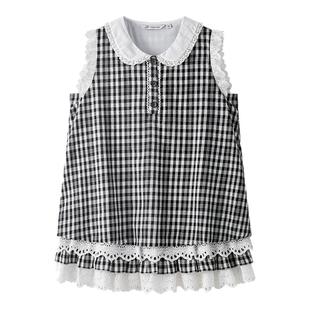 东京岁时记jk背心裙百搭学院风格子花边背心连衣裙女夏甜美小个子