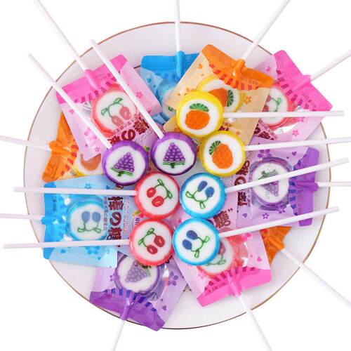 网红水果切片棒棒糖创意可爱卡通儿童硬糖果高颜值节日礼物盒装