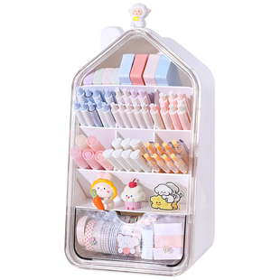 斜插式笔筒大容量文具收纳盒儿童女孩学生写字台收纳书桌面置物架