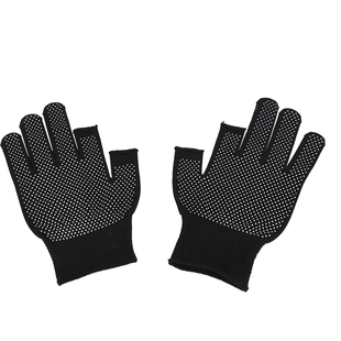 露两指尼龙点珠钓鱼手套半指防滑户外骑行男女薄款立体针织高弹