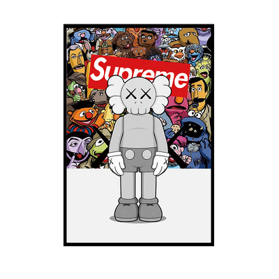 潮牌supreme涂鸦抽象客厅装饰画