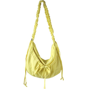 偶然包铺 韩系甜美小清新褶皱尼龙布斜跨饺子包单肩腋下斜挎女包