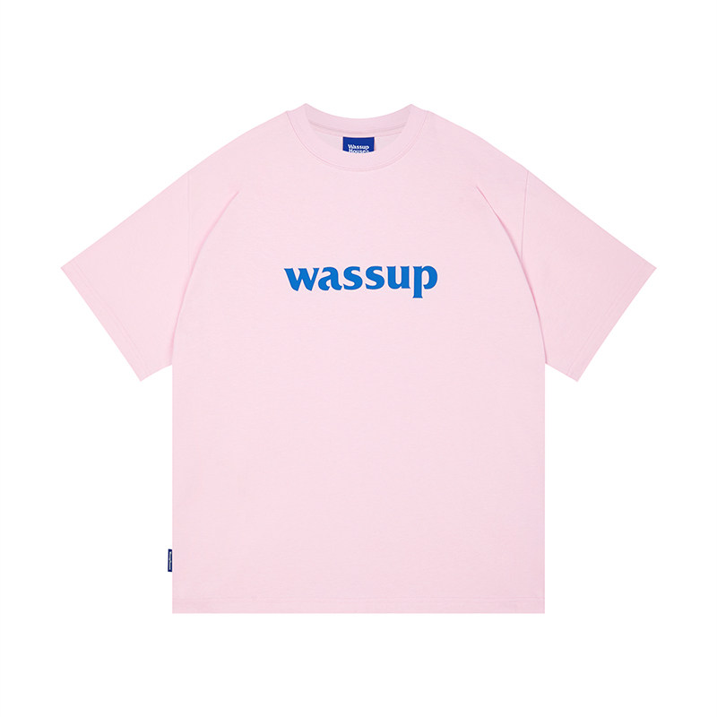 WassupHouse潮牌短袖男士美式复古宽松情侣纯棉t恤夏季重磅上衣女