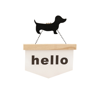 ins风可爱腊肠狗挂件装饰品创意挂饰家居墙面装饰布置hello挂件