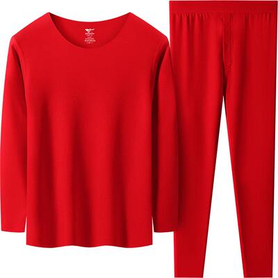 七匹狼德绒本命年保暖内衣套装男