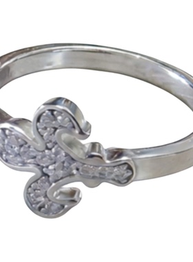 佛罗伦萨鸢尾花满钻戒指