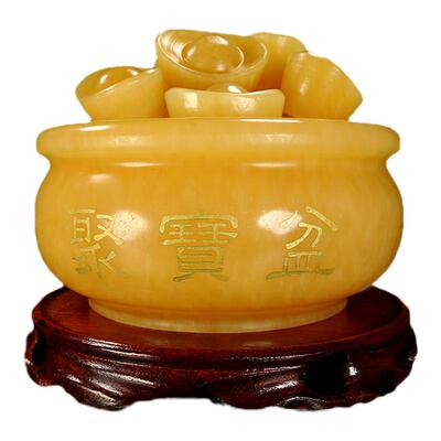 玉石元宝天然开业礼品桌面聚宝盆