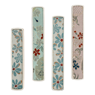 镀银织锦文镇 初学者实心笔搁一对批发书法织锦文镇镇尺桌面摆件文房四宝