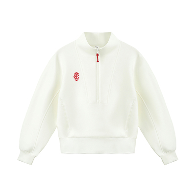 ellesse小贝壳26春季新款网球服空气层立体显瘦半拉链新年卫衣女