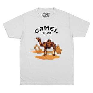 Camel欧美前卫艺术摇滚乐队短袖白色纯棉印花正肩宽松夏季男女T恤
