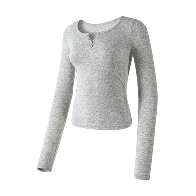 Mitaogirl休闲亨利领长袖瑜伽服