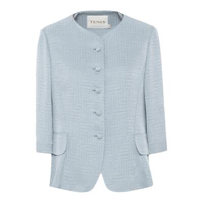 TENGS浅蓝温柔气质修身上衣