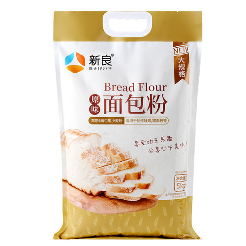 新良原味面包粉 高筋面粉烘焙专用家用日式吐司小麦粉5kg商用10斤