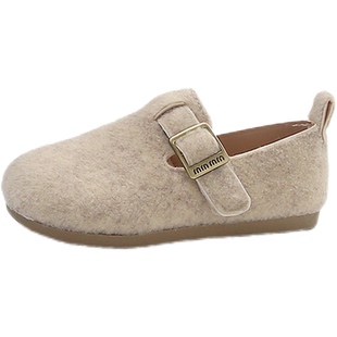 女童鞋子2026春秋新款儿童时尚洋气百搭单鞋宝宝豆豆鞋男童勃肯鞋