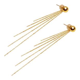 18k金流苏耳线长款diy配件材料百搭珍珠小流苏女黄金耳坠耳环耳钉