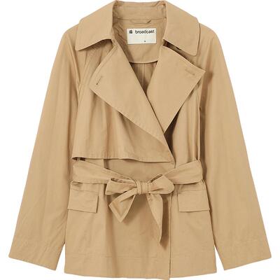 【播奥莱】播商场同款休闲宽松风衣春秋经典翻领上衣女BDQ3FD0121