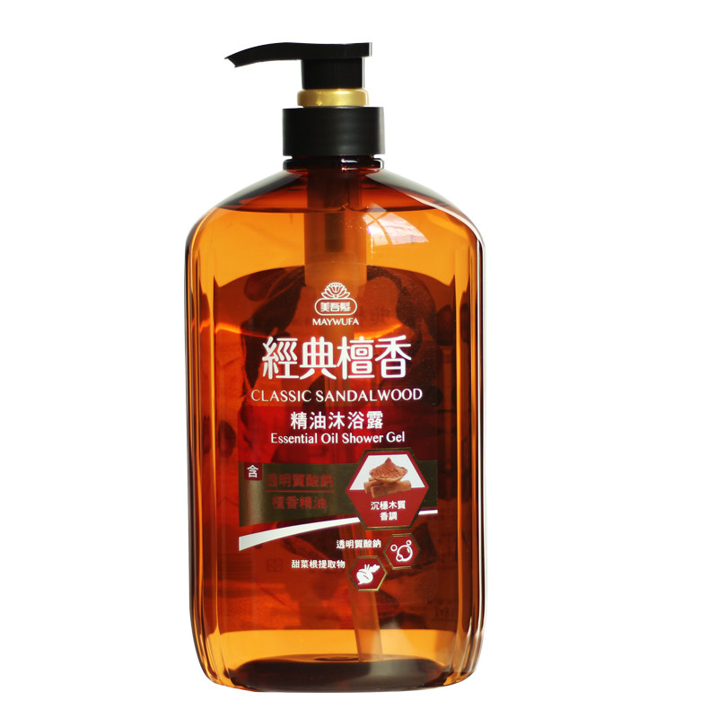 美吾发檀香精油沐浴露无硅油滋润保湿沐浴乳持久留香不干涩家庭装