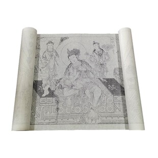 姨母育佛图高清底稿工笔画临摹套装宣纸绢布线稿简沥郦视频教程