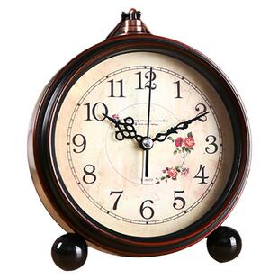 复古小闹钟台式钟表摆件座钟美式老年人专用时钟台钟床头家用2025