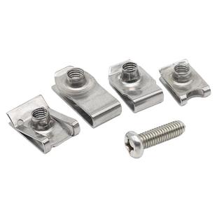 汽车牌照螺丝底座不锈钢车牌螺母通用保险杠快丝座U型夹片卡扣6mm