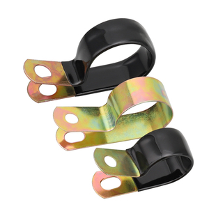 镀锌单管夹Q686F4浸塑R型弹簧性油管卡箍线卡夹片固定5D6D8D10D12