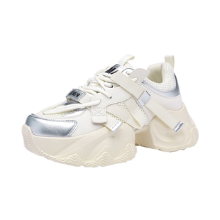 Semir女鞋老爹鞋女款2026新款春夏网面透气厚底增高休闲运动鞋子