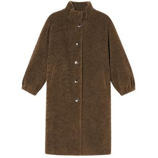 诗篇专选绵羊毛宽松廓形直筒颗粒绒羊羔毛泰迪外套2025冬款