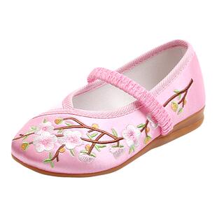 汉服鞋女童绣花鞋布鞋中国风儿童舞蹈表演鞋复古风古装搭配旗袍秀