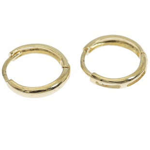 日常款纯10K14K金耳环光面素圈光圈耳环粗款加厚黄金耳扣耳骨耳圈