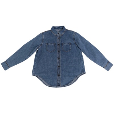 远家基础款复古棉弹牛仔衬衫