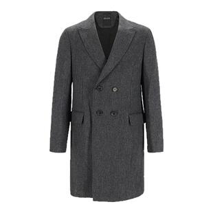 ZEGNA杰尼亚男士双排扣中长款大衣上衣外套4DG4G0 2977