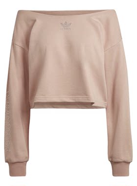 正品Adidas阿迪达斯一字肩女长袖