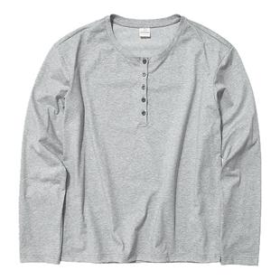 CountryMoment 260G重磅美式经典亨利领打底长袖T恤男女Cleanfit