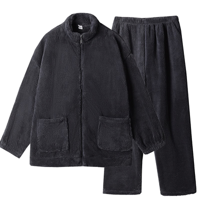 男士珊瑚绒可外穿休闲睡衣家居服