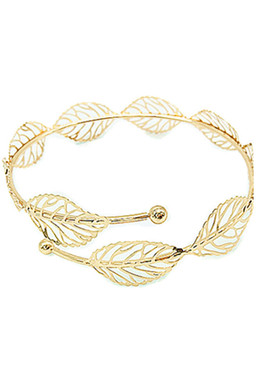 欧美夸张树叶金属大号朋克风臂环