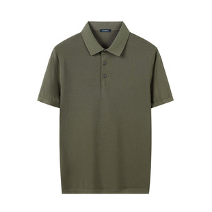 【莱赛尔桑蚕丝】斯得雅针织POLO衫男2025夏肌理提花天丝短袖T恤