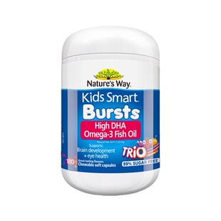 澳洲Nature's Way佳思敏儿童三色鱼油DHA维生素胶囊补脑护眼180粒